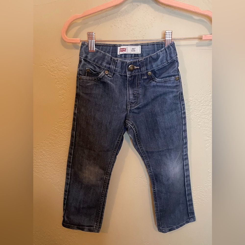 Adjustable waist size 4 denim jeans for your toddler!
